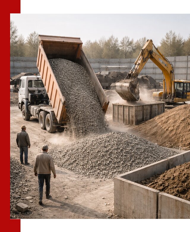 Доставка нерудных материалов с погрузкой и разгрузкой в Томске