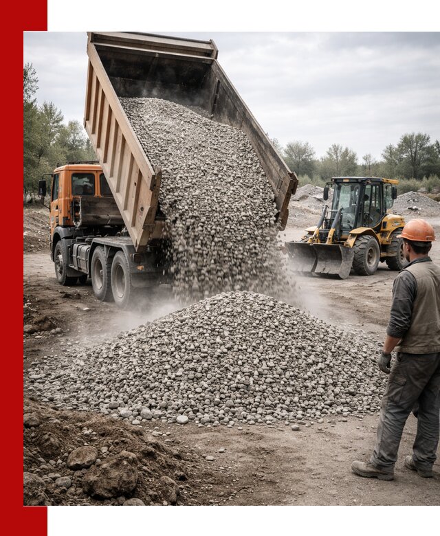 Доставка щебня в Томске крупными и мелкими фракциями