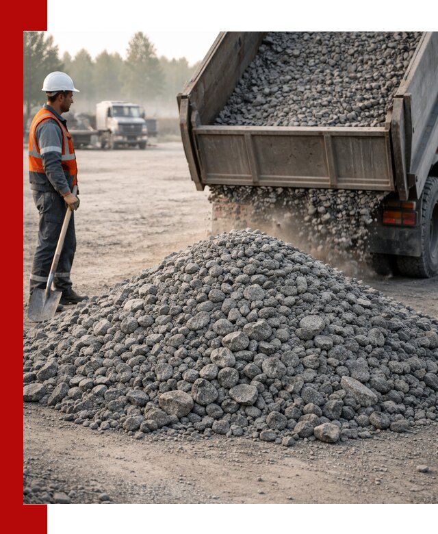 Гранитный щебень фракции 100–201 для строительства в Томске