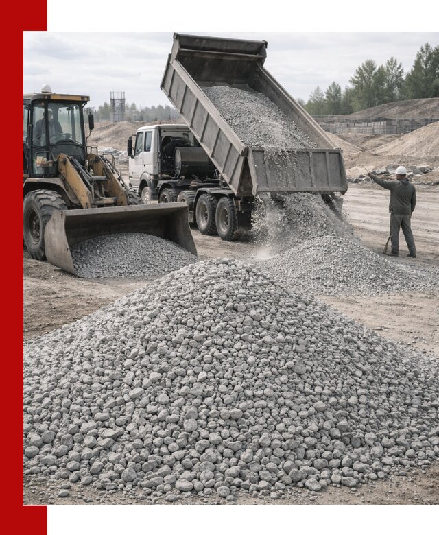Доставка известнякового щебня фр. 5–20 в Томске