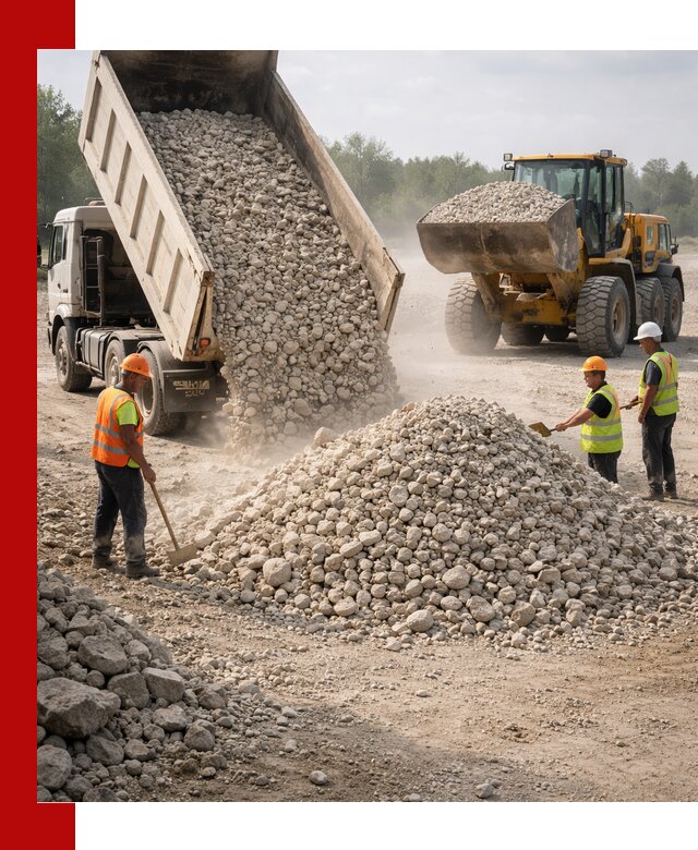 Доставка известнякового щебня фр. 40-70 в Томске