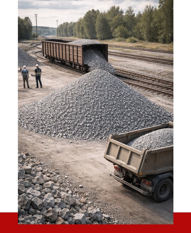 Железнодорожный щебень 20-60 в Томске от 1858 р. | ПРОНЕРУДТмс