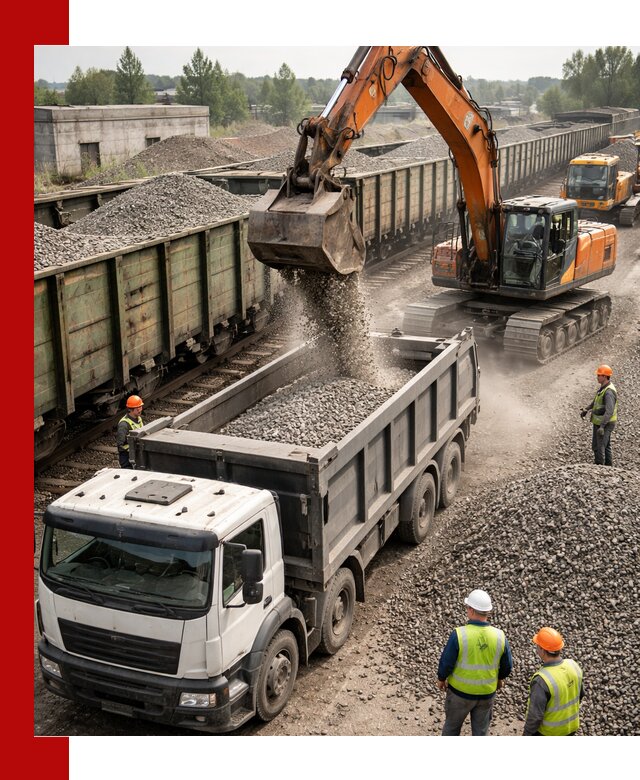 Железнодорожный щебень фракция 25–60 для поставок в Томске