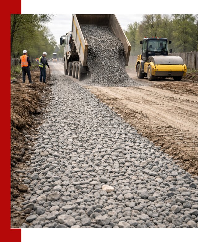 Доставка щебня для отсыпки дорог в Томске высокого качества