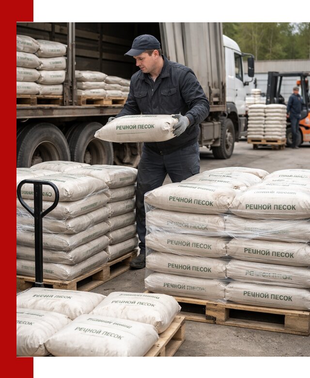 Речной песок в мешках с доставкой в Томске