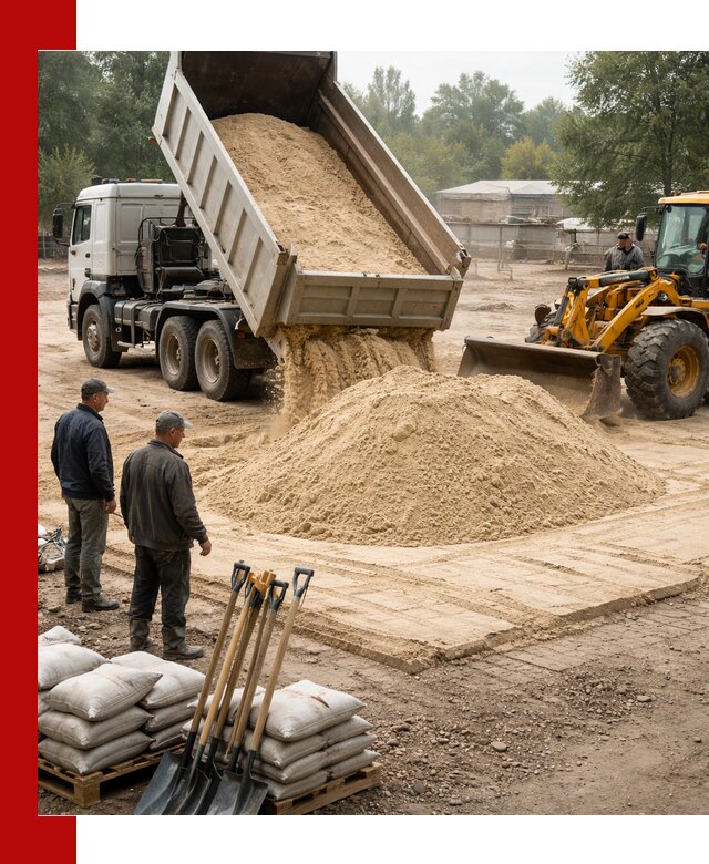 Доставка мытого песка в Томске с самосвалами по выгодной цене