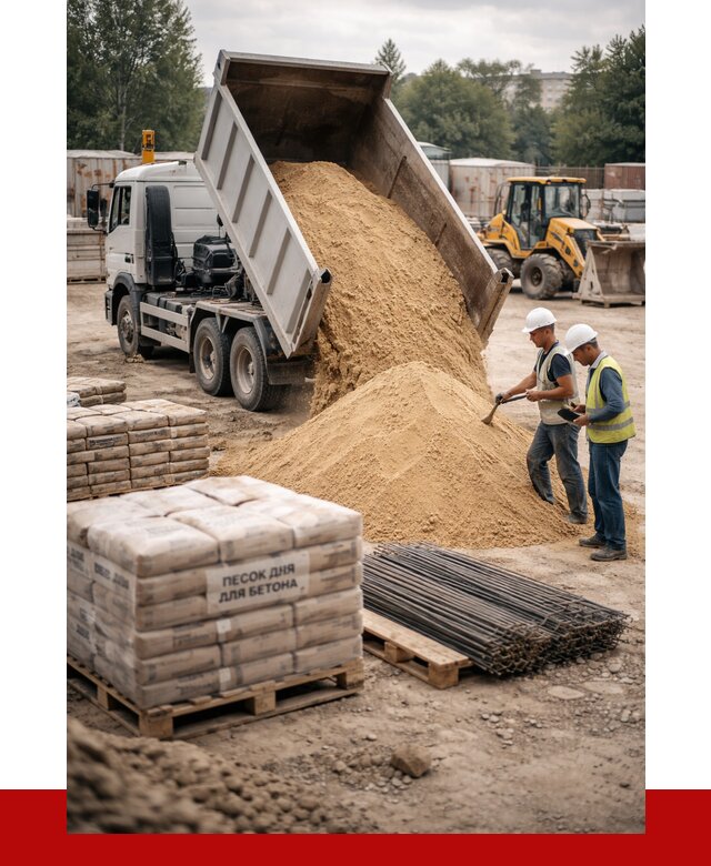 Песок для бетона в Томске от 2732 р. с доставкой, ПРОНЕРУДТмс