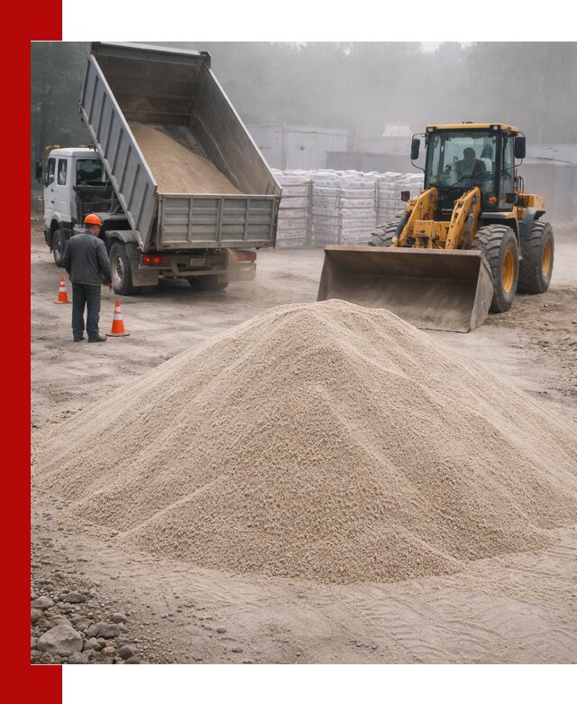 Кварцевый песок фракция 0–8 для стройработ в Томске