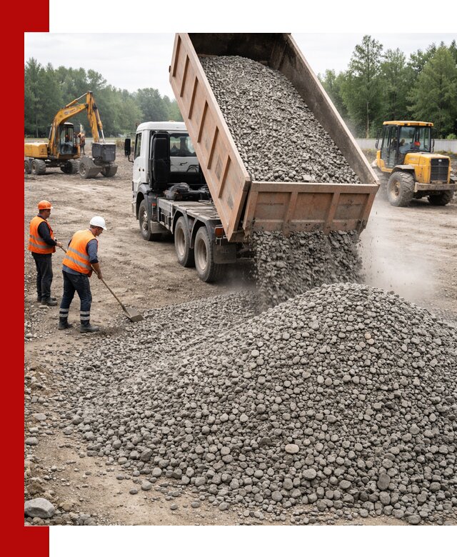 Доставка гравия фракции 40-70 в Томске оптом и в розницу