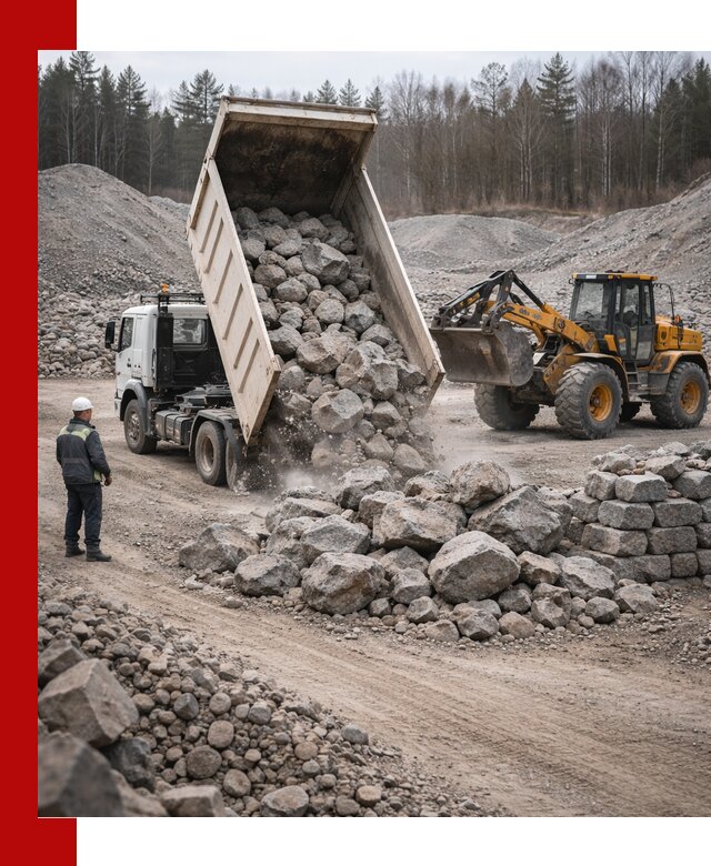 Доставка и продажа бутового гранитного камня в Томске