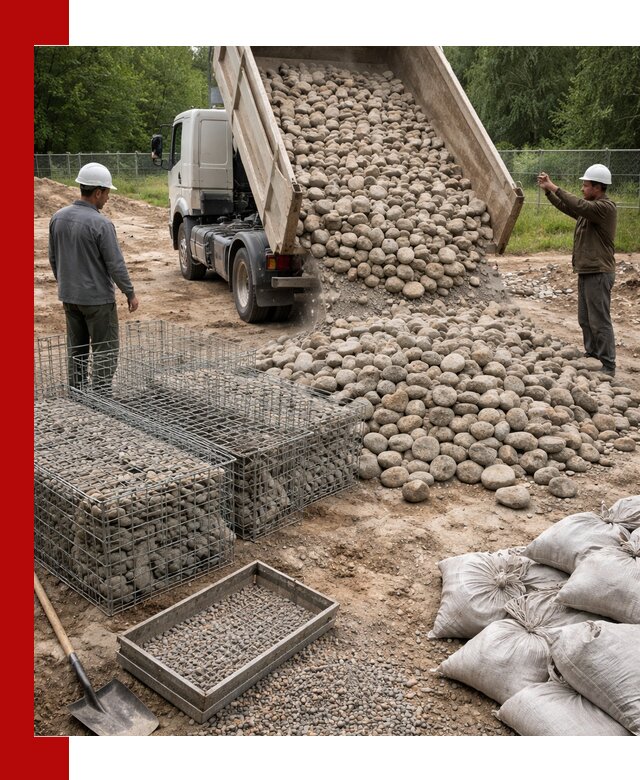 Камень для габионов фракция 70–151 в Томске