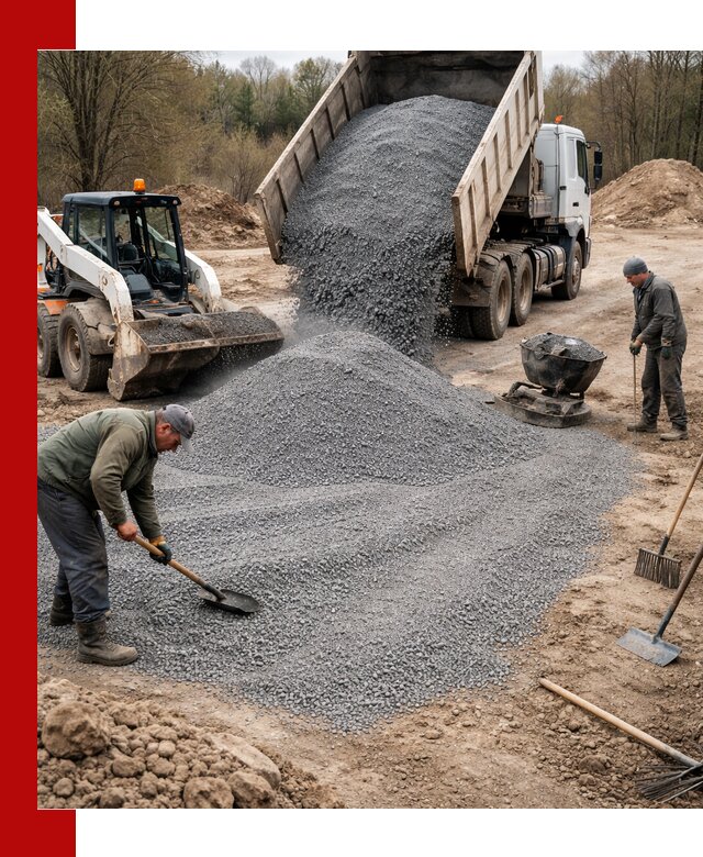 Отсев для подсыпки в Томске — доставка и подсыпка на участок