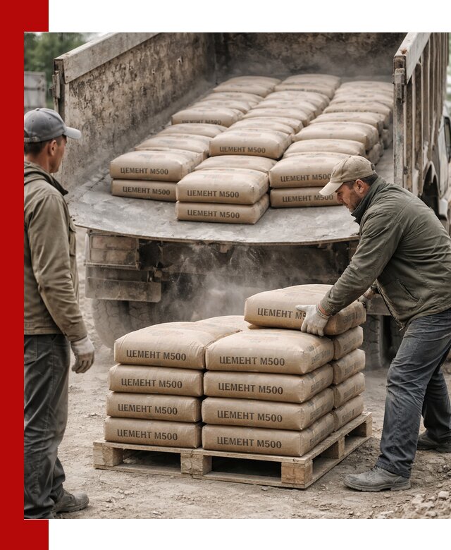 Цемент М500 с доставкой самосвалом в Томске