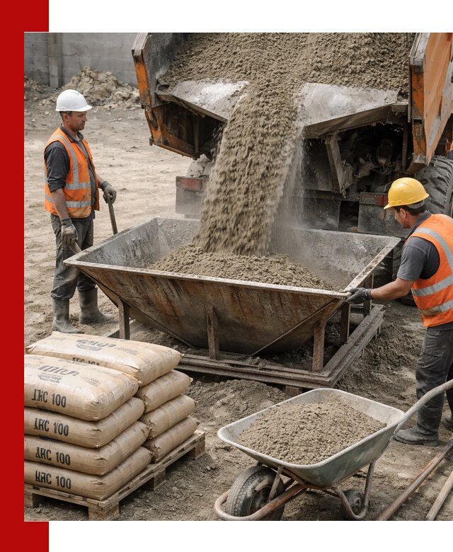 Доставка цементно-песчаной смеси М100 в Томске