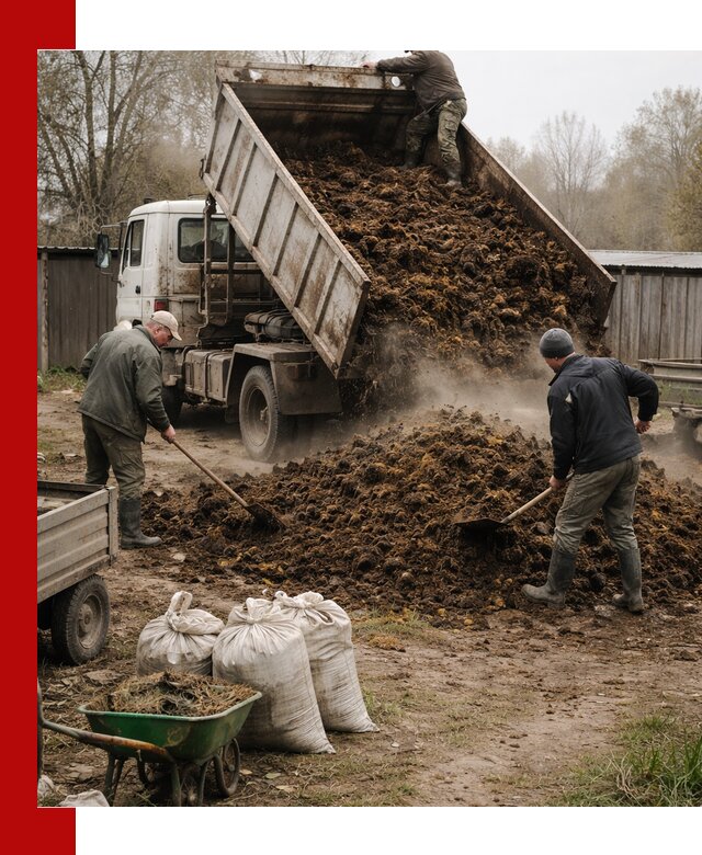 Доставка коровьего навоза самосвалом в Томске