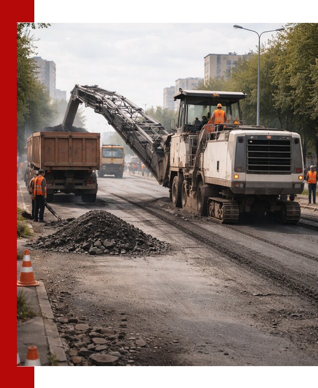 Фрезерованный асфальт в Томске — удаление и вывоз старого покрытия