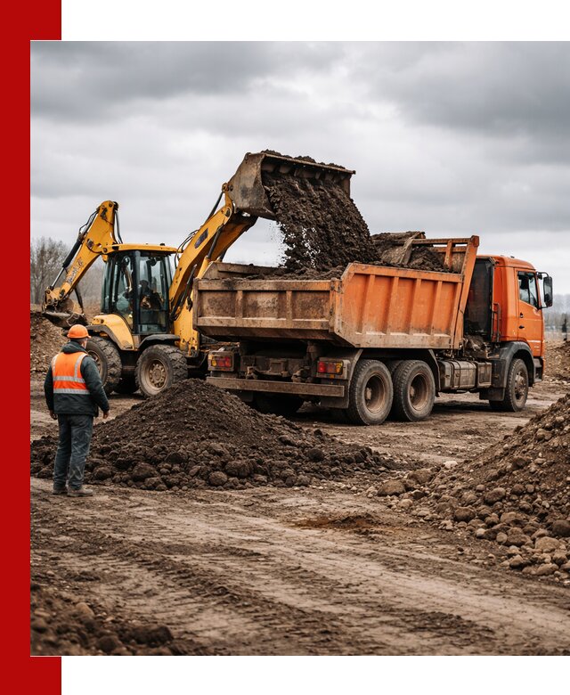 Вывоз грунта и строительного мусора в Томске грузовыми самосвалами