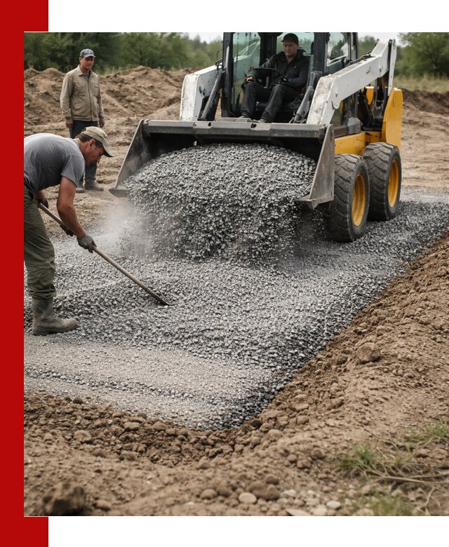 Устройство щебеночной подушки в Томске для дорог и фундаментов